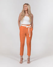 Load image into Gallery viewer, Orange Smile Belted Tapered Pants
