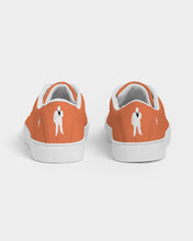 Load image into Gallery viewer, Ladies Orange Smile Faux-Leather Sneakers
