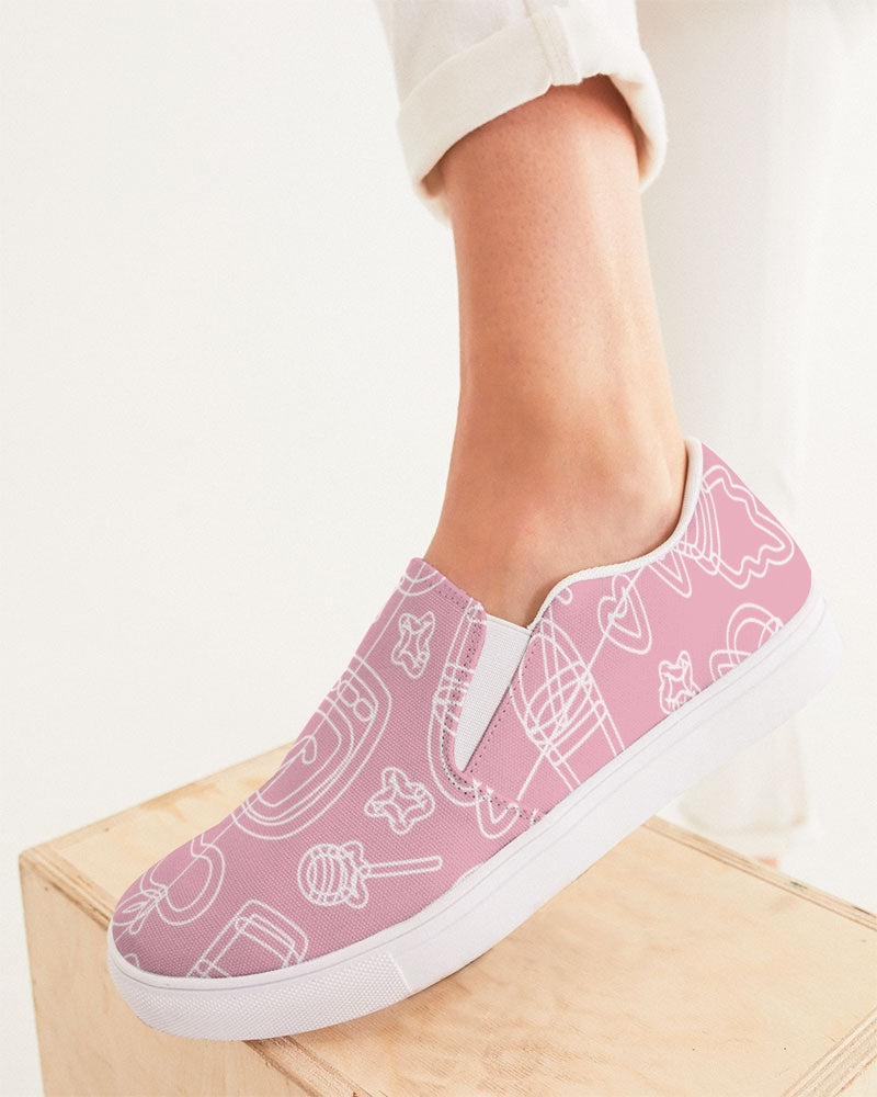 Lady Pink Ladies Slip-On Canvas Shoes