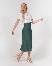 Load image into Gallery viewer, Forrest Green A-Line Midi Skirt
