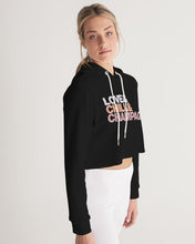 Load image into Gallery viewer, Love &amp; Chill &amp; Champagne Ladies Cropped Hoodie
