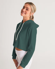 Load image into Gallery viewer, Forrest Green Ladies Cropped Hoodie
